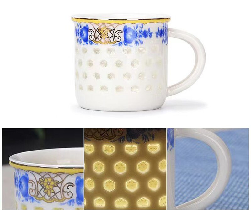Kék-fehér porcelán finom teáscsésze kerámia kung fu teáskészlet csont kínai japán csészék Vintage tál kézi kerámia csészék Bögre