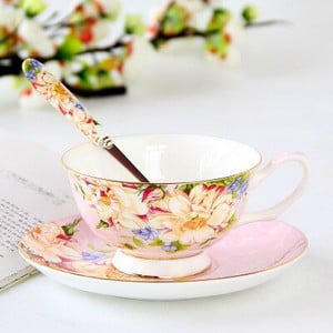 Set ceașcă de cafea European Bone China Set ceai de după-amiază în stil englezesc Farfurie ceașcă de cafea Ceșă de cafea Bone China în stil european