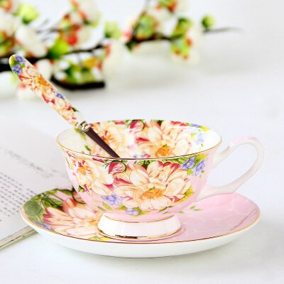 Set ceașcă de cafea European Bone China Set ceai de după-amiază în stil englezesc Farfurie ceașcă de cafea Ceșă de cafea Bone China în stil european