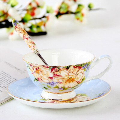 Set ceașcă de cafea European Bone China Set ceai de după-amiază în stil englezesc Farfurie ceașcă de cafea Ceșă de cafea Bone China în stil european