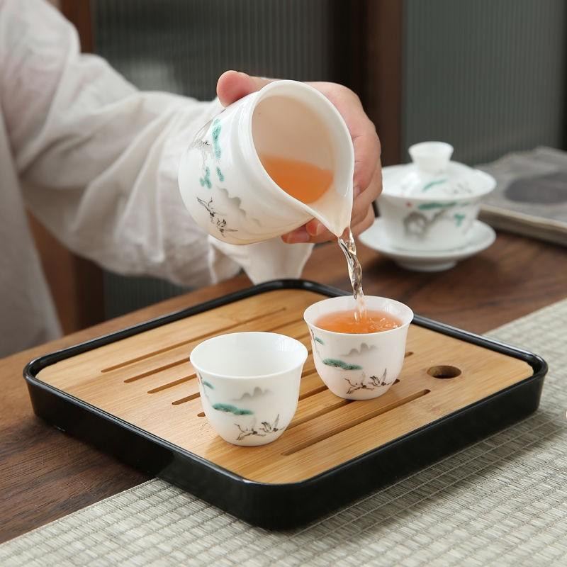 Sada nápojov, čínska kung-fu cestovná čajová súprava, keramická prenosná šálka, porcelánový servis, gaiwan hrnček na čajový obrad, kanvica na čaj
