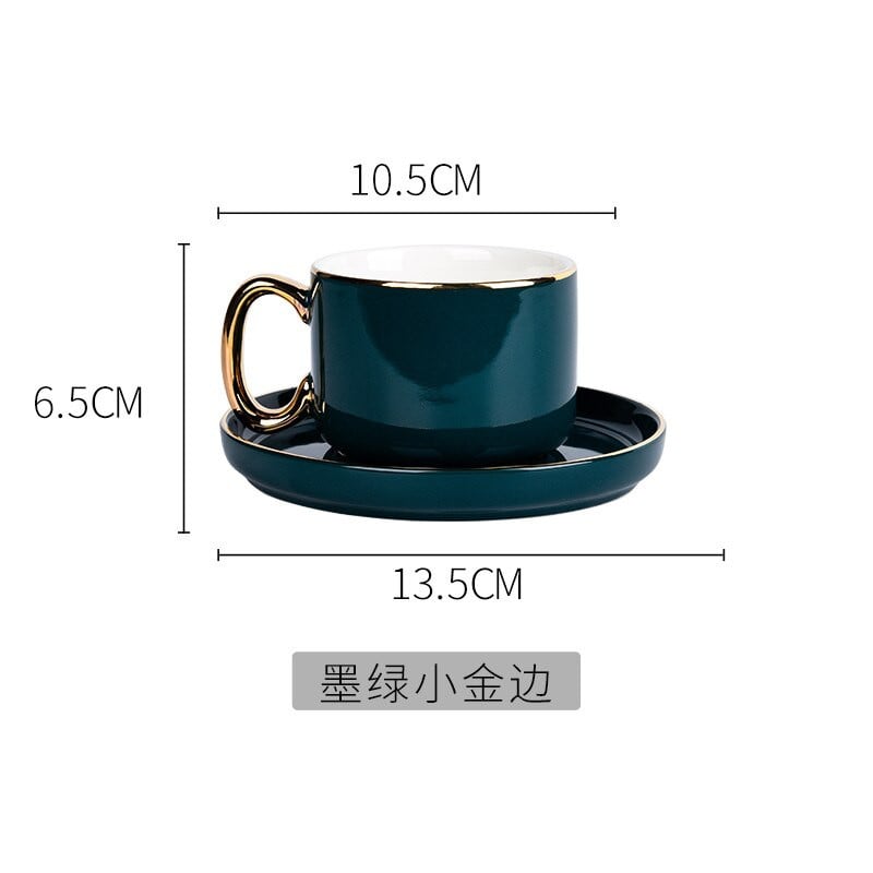 Keraminių arbatos puodelių ir lėkščių rinkinys kūrybingas aukso dizaino porcelianinis arbatos rinkinys kaulas Kinijos kavos puodelis pusryčių indai arabiška kava