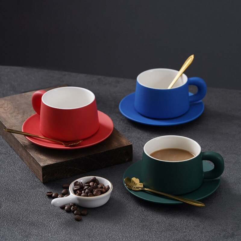 Keramičke šalice za kavu Šalica za čaj 220 ml s ručkom za ured i dom Zdravstveni dar za obitelj Može se prati u perilici posuđa i mikrovalnoj pećnici