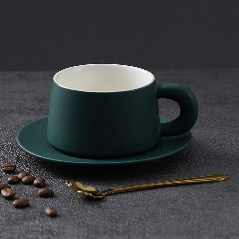 Keramičke šalice za kavu Šalica za čaj 220 ml s ručkom za ured i dom Zdravstveni dar za obitelj Može se prati u perilici posuđa i mikrovalnoj pećnici
