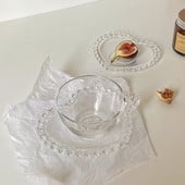 90ml/200ml romantická sada sklenených hrnčekov na kávu s podšálkami a rúčkou, kreatívna okrúhla korálková rukoväť, šálka na mlieko a džús, popoludňajší čaj, šálka na espresso
