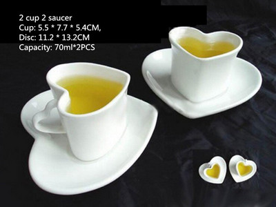 Keramička šalica za kavu i tanjurić u obliku srca, šalica za kavu, set za popodnevni čaj, keramička šalica, kuhinjski dodaci, posuda za šalicu za mlijeko