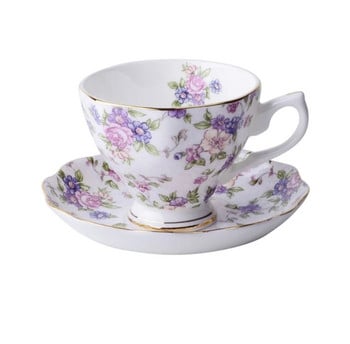 170ml European Coffee Cup Gold Border Bone China Σετ πιατάκι κουταλιού Αγγλική απογευματινή κούπα για σκεύη καφέ για τσάι Πολυτελή ποτά