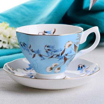 170ml European Coffee Cup Gold Border Bone China Σετ πιατάκι κουταλιού Αγγλική απογευματινή κούπα για σκεύη καφέ για τσάι Πολυτελή ποτά