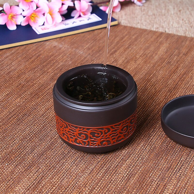 Zisha čajnik Ljubičasti lonac s pijeskom Tradicionalni kineski kung fu set za čaj Prijenosni putni set za kungfu čaj - 100% ručni rad