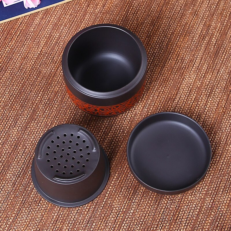 Zisha čajnik Ljubičasti lonac s pijeskom Tradicionalni kineski kung fu set za čaj Prijenosni putni set za kungfu čaj - 100% ručni rad