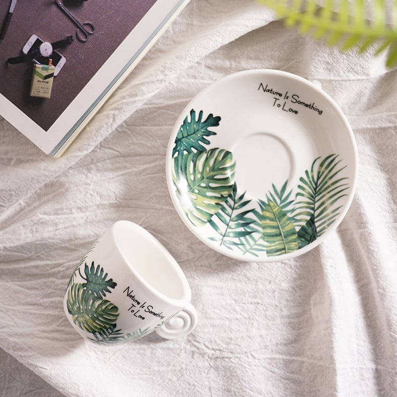Sada espressových šálok Northern Europe Fresh Style 90 ml s podnosom, malý taliansky čierny hrnček na kávu, hrnček na kávu Taza Tasse Xicara