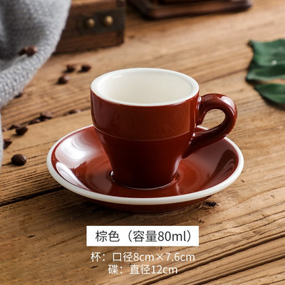 Severský štýl Concise Style Candy Color Glaze 80ml Espresso šálky s podšálkami do kaviarne Neskoré hrnčeky na kávu Tazas Para Cafe Xicara