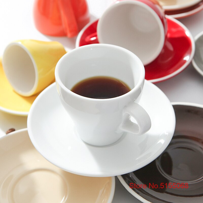 Severský štýl Concise Style Candy Color Glaze 80ml Espresso šálky s podšálkami do kaviarne Neskoré hrnčeky na kávu Tazas Para Cafe Xicara