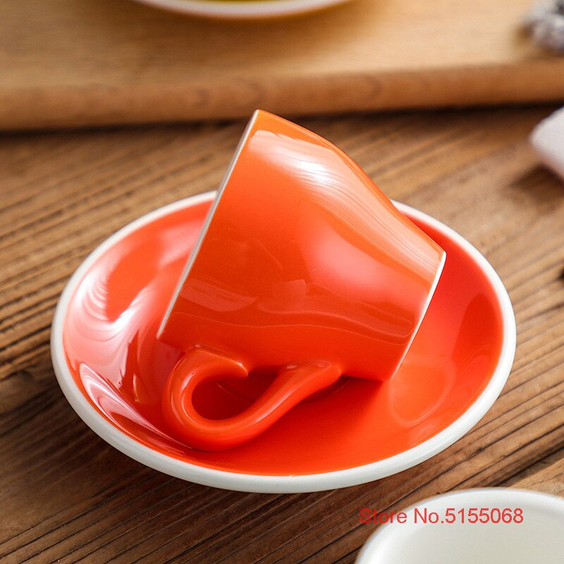 Severský štýl Concise Style Candy Color Glaze 80ml Espresso šálky s podšálkami do kaviarne Neskoré hrnčeky na kávu Tazas Para Cafe Xicara
