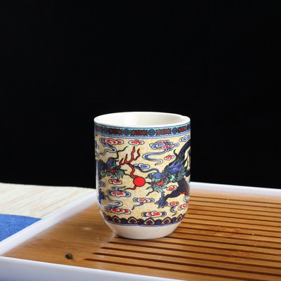 4 kom/set Plavo-bijela porculanska šalica za čaj Retro keramička šalica za čaj Boutique zdjela za čaj Šalice za kavu i vino Pribor za piće 150 ml