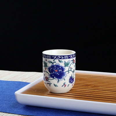 4 kom/set Plavo-bijela porculanska šalica za čaj Retro keramička šalica za čaj Boutique zdjela za čaj Šalice za kavu i vino Pribor za piće 150 ml