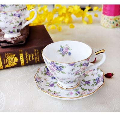 Set de cafea din porcelană europeană, creativ, simplu, din ceramică, farfurie, ceai de după-amiază, ceașcă de lapte, ceașcă de cafea de 200 ml