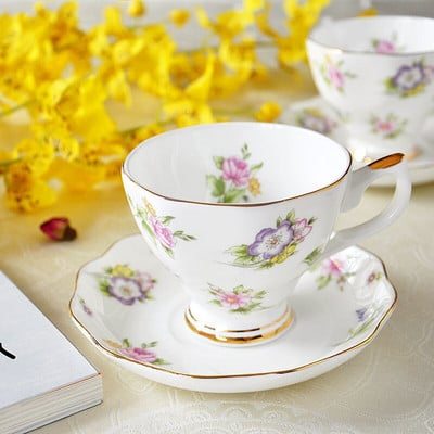 Set de cafea din porcelană europeană, creativ, simplu, din ceramică, farfurie, ceai de după-amiază, ceașcă de lapte, ceașcă de cafea de 200 ml