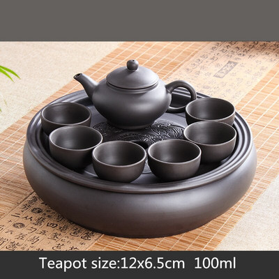 Set de ceai Yixing Nisip violet Tavă de ceai Ceainic 8 piese Costum pentru ceai Ceremonia ceaiului chinezesc Cadou afaceri