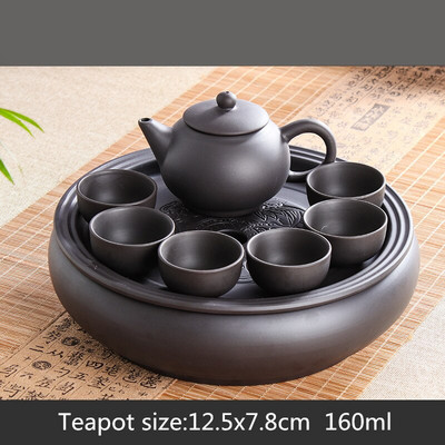 Set de ceai Yixing Nisip violet Tavă de ceai Ceainic 8 piese Costum pentru ceai Ceremonia ceaiului chinezesc Cadou afaceri