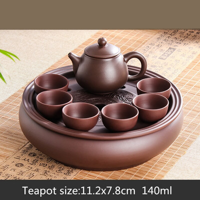 Set de ceai Yixing Nisip violet Tavă de ceai Ceainic 8 piese Costum pentru ceai Ceremonia ceaiului chinezesc Cadou afaceri