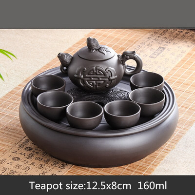 Set de ceai Yixing Nisip violet Tavă de ceai Ceainic 8 piese Costum pentru ceai Ceremonia ceaiului chinezesc Cadou afaceri