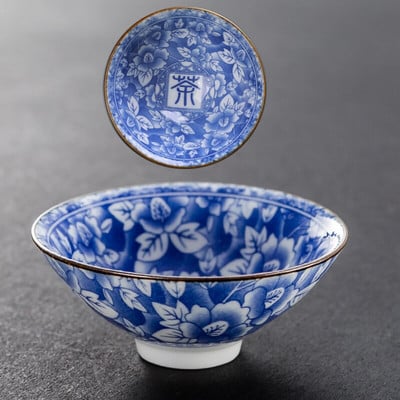 6 ks/sada Jingdezhen Ručne maľované Modrobiele porcelánové šálky na čaj Boutique Keramická majstrovská čajová miska Ručne vyrobená čajová súprava Príslušenstvo