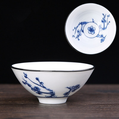 6 ks/sada Jingdezhen Ručne maľované Modrobiele porcelánové šálky na čaj Boutique Keramická majstrovská čajová miska Ručne vyrobená čajová súprava Príslušenstvo