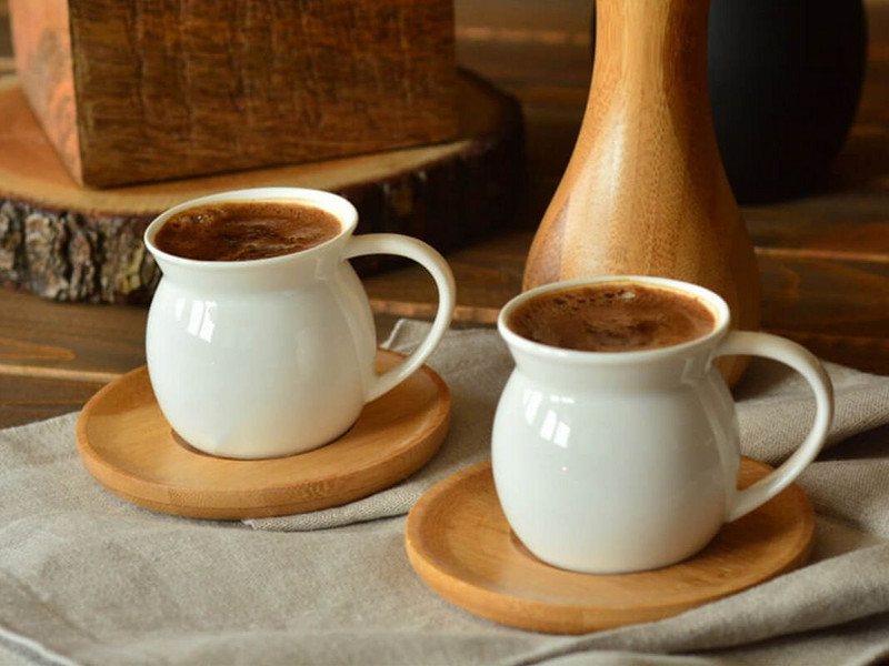 12 ks turecké grécke arabské kávové šálky na espresso s bambusovým tanierom 50 cm3 vysoko kvalitný porcelán ako darček pre ňu