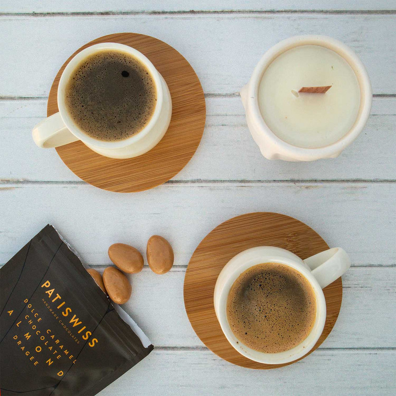 12 ks turecké grécke arabské kávové šálky na espresso s bambusovým tanierom 50 cm3 vysoko kvalitný porcelán ako darček pre ňu