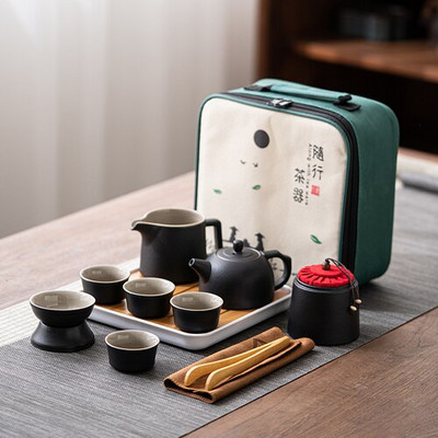 Keramički setovi šalica za čaj Putni Kung Fu set za čaj Čajnik Šalica za čaj Pladanj za čaj Kućni alati za pripremu čaja na otvorenom Setovi posuđa za čaj Set lonaca i šalica