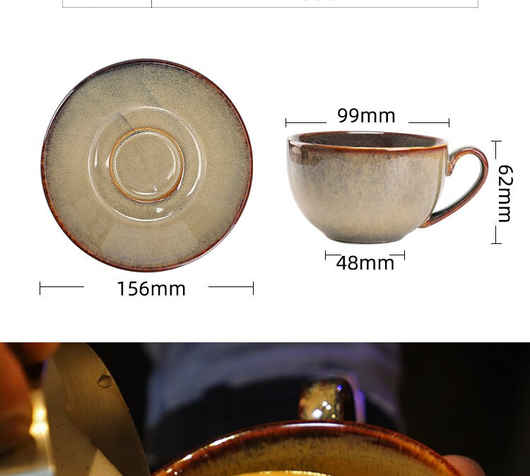 Keramická šálka na kávu s glazúrou a hviezdnou oblohou v európskom štýle, cappuccino, latte, ozdobná sada šálok a podšálok na kávu