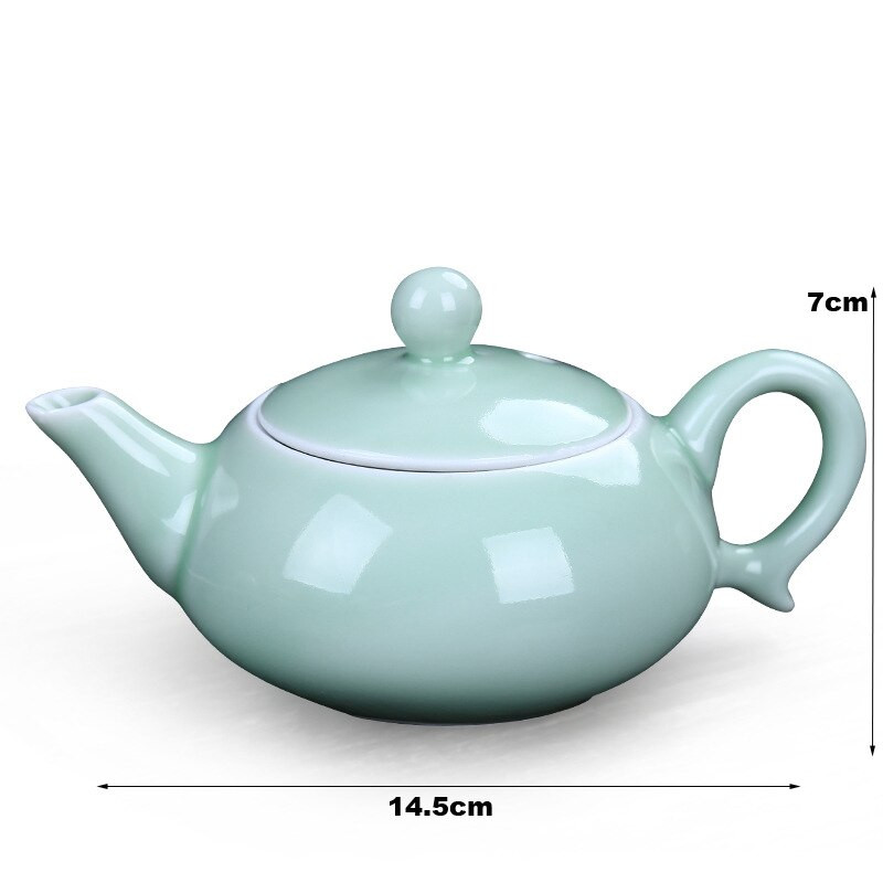 7 ks/sada + darčeková krabička Čínske čajové šálky, kanvica na čaj, porcelánový seladónový rybí čajový hrnček, riad, čaj Oolong, zelený čaj, keramické čajové súpravy Kung Fu