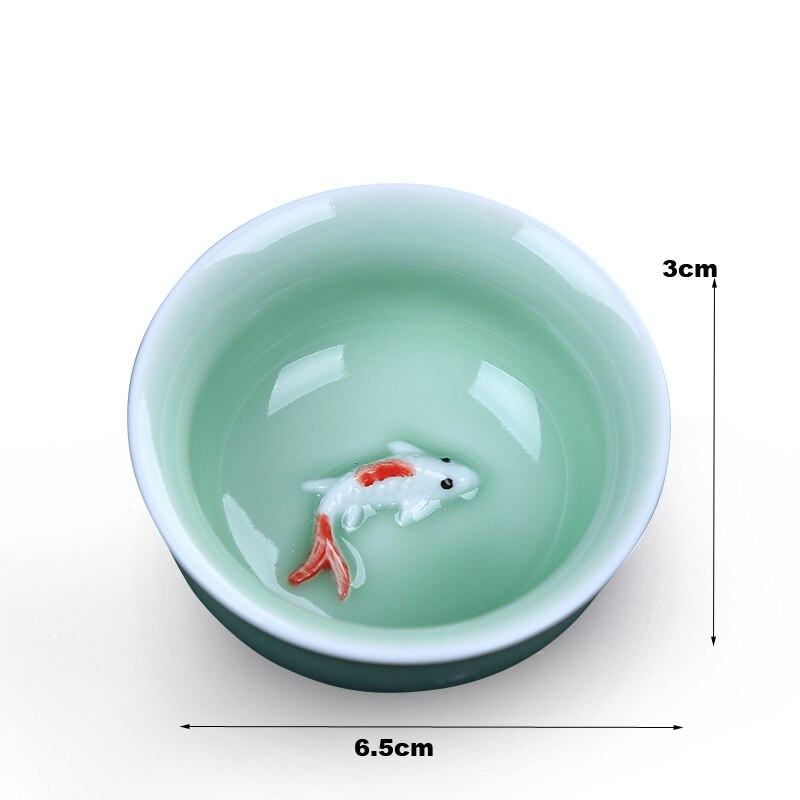 7 ks/sada + darčeková krabička Čínske čajové šálky, kanvica na čaj, porcelánový seladónový rybí čajový hrnček, riad, čaj Oolong, zelený čaj, keramické čajové súpravy Kung Fu
