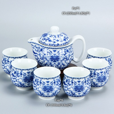 Čínska keramická čajová súprava Kung Fu porcelánová čajová šálka sada kanvíc Dračí čajník šálka Kungfu čajová súprava Puer Oolong čajový riad