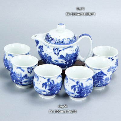 Čínska keramická čajová súprava Kung Fu porcelánová čajová šálka sada kanvíc Dračí čajník šálka Kungfu čajová súprava Puer Oolong čajový riad