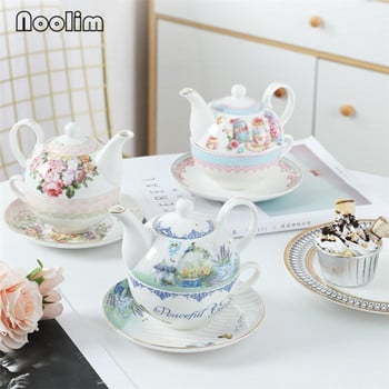 Κεραμικό σετ τσαγιού ευρωπαϊκού στιλ Flower Teapot Office Απογευματινό φλιτζάνι τσαγιού με πιατάκι Καφετιέρα Απλή κούπα γάλακτος Βραστήρας τσαγιού