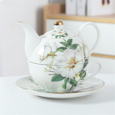 Keramički set za čaj u europskom stilu Cvjetni čajnik Uredska šalica za poslijepodnevni čaj s tanjurićem Aparat za kavu Jednostavna šalica za mlijeko Kuhalo Posuda za čaj