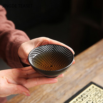 4 бр./лот Китайска керамична чаша за чай, ръчно изработена голяма купа за чай Celadon Teacup Аксесоари за чай, преносими единични чаши, подаръци, съдове и прибори