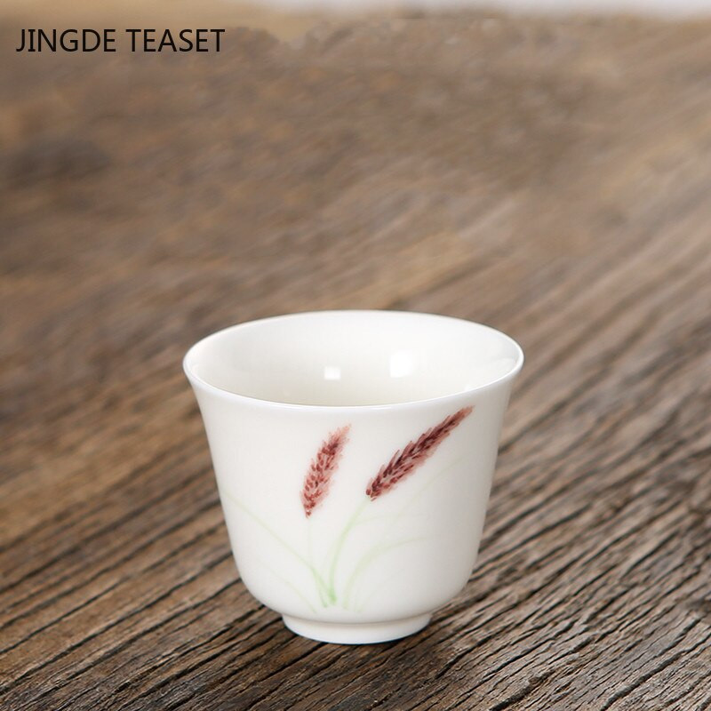 4 kom/lot kineski loj od žada Šalica za čaj Ručno izrađena keramička zdjela za čaj Set za čaj Dodatna oprema Glavna šalica prijenosna osobna jedna šalica 70 ml