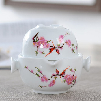 Чаен комплект китайски кунг-фу gaiwan чайник чаени чаши справедлива чаша комплекти за чай бял пътен сервиз за чай Безплатна доставка