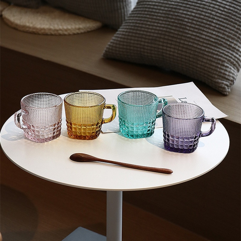 CuteLife Nordic Yellow Transparent Glass Coffee Cube Decoration Kitchen Cute White Cute Glass Cute ...