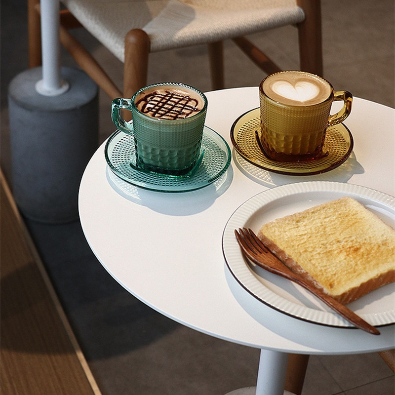 CuteLife Nordic Yellow Transparent Glass Coffee Cube Decoration Kitchen Cute White Cute Glass Cute ...