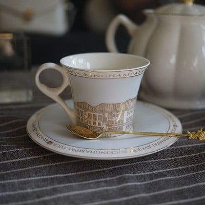 Ceașă de cafea din ceramică creativă Set de căni de ceai din porțelan auriu Set de căni de ceai de înaltă calitate