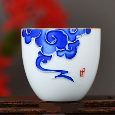 4 kom/lot Kineska keramička šalica za čaj Ručno oslikana šalica s lotosom Mala zdjelica za čaj Ručno izrađeni porculanski set za čaj Pribor Master Drinkware