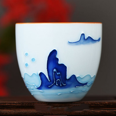 4 kom/lot Kineska keramička šalica za čaj Ručno oslikana šalica s lotosom Mala zdjelica za čaj Ručno izrađeni porculanski set za čaj Pribor Master Drinkware