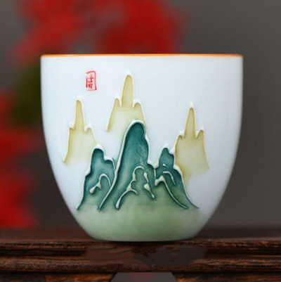 4 kom/lot Kineska keramička šalica za čaj Ručno oslikana šalica s lotosom Mala zdjelica za čaj Ručno izrađeni porculanski set za čaj Pribor Master Drinkware