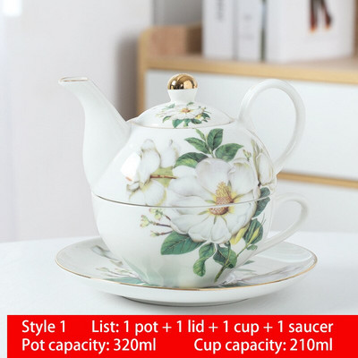 Sada čajníka a šálky pre jedného, kostný porcelán pre ženy, mužov, mamy a deti, čaj a káva, sada čajníka pre jedného