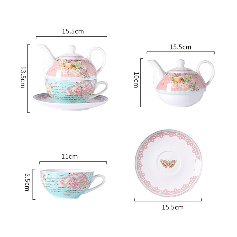 Sada čajníka a šálky pre jedného, kostný porcelán pre ženy, mužov, mamy a deti, čaj a káva, sada čajníka pre jedného