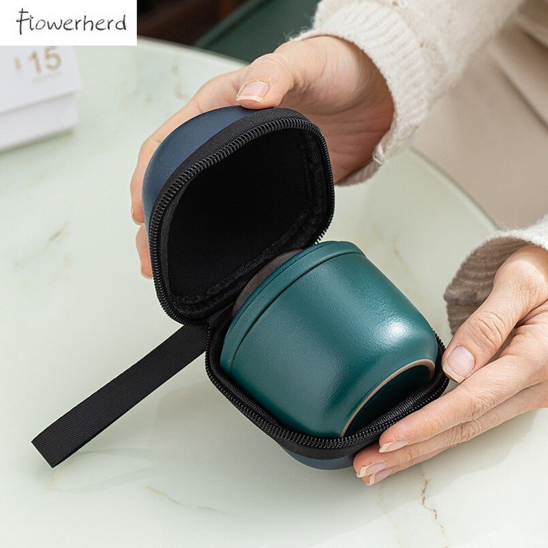 Japanski keramički porculanski kung fu pribor za čaj Posuđe za putovanje na otvorenom Lonac za čaj i šalica Prijenosna pohrana Uredska šalica za čaj